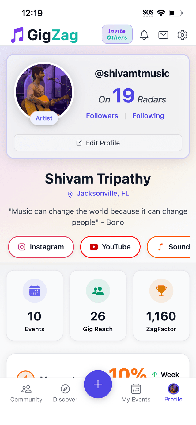 Profile screen